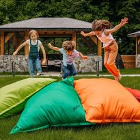 Perna de gradina umpluta cu perle din puf siliconic si polistiren 120x140 cm semi impermeabila – Kaki, Ralex Pucioasa