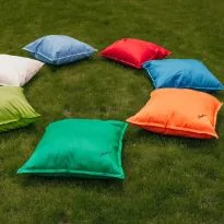 Perna de gradina umpluta cu perle din puf siliconic si polistiren 120x140 cm semi impermeabila - Rosu