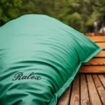 Perna de gradina umpluta cu perle din puf siliconic si polistiren 120x140 cm semi impermeabila - Verde