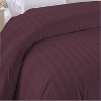Cearsaf de pilota 2 persoane Damasc Bumbac 100% tip Hotel cu dunga 1 cm, 180x220 cm, Mov, Pucioasa 