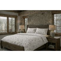 Lenjerie pat Tricot Bumbac 100% cu husă pentru saltea de 160/180cm x 200cm, pilotă 200x230 cm, 2 fețe perne 50x70 cm, Alb / Gri, Pucioasa, Răsfăț Natural