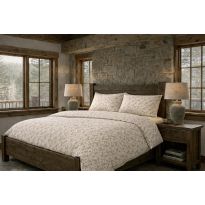 Lenjerie pat Tricot Bumbac 100% cu husă pentru saltea de 160/180cm x 200cm, pilotă 200x230 cm, 2 fețe perne 50x70 cm, Crem / Roz, Pucioasa, Răsfăț Natural