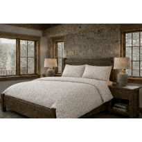 Lenjerie pat Tricot Bumbac 100% cu husă pentru saltea de 160/180cm x 200cm, pilotă 200x230 cm, 2 fețe perne 50x70 cm, Alb, Pucioasa, Răsfăț Natural