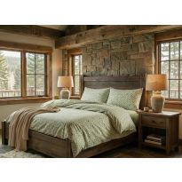 Lenjerie pat Tricot Bumbac 100% cu husă pentru saltea de 160/180cm x 200cm, pilotă 200x230 cm, 2 fețe perne 50x70 cm, Verde, Pucioasa, Răsfăț Natural