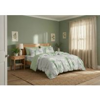 Lenjerie pat bumbac Finet 6 piese PROMO cu husă saltea 160x200 sau 180x200 cm, pilotă 200x220 cm, 2 fețe pernă 50x70 și 70x70 cm, Verde / Gri, Pucioasa