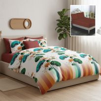 Lenjerie pat bumbac Finet 6 piese PROMO cu husă saltea 160x200 sau 180x200 cm, pilotă 200x220 cm, 2 fețe pernă 50x70 și 70x70 cm, Rosu Închis, Pucioasa 