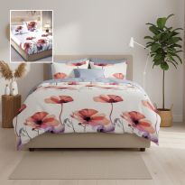 Lenjerie pat bumbac Finet 6 piese cu desen PROMO, husă saltea 160x200 sau 180x200 cm, pilotă 200x220 cm, 2 fețe pernă 50x70 și 70x70 cm, Gri, Pucioasa 