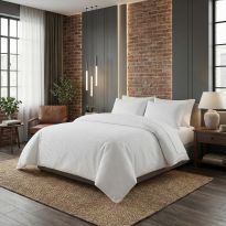 Lenjerie pat dublu Gofre nesifonabila 6 piese cu husa saltea 160/180x200 cm, pilota 200x230 cm, 2 fete perna 50x70 si 70x70 cm