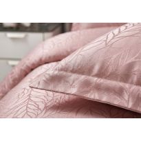 Lenjerie pat dublu Jacquard Satin 6 piese, cearsaf pat 220x240 cm, pilota 200x220 cm, 2 fete perne 50x70 si 70x70 cm JQ6P11