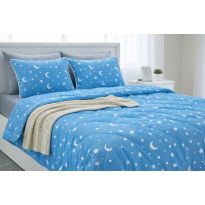 Pilota matlasata Luna si Stele, umplutura minet alergenic 160x200 cm, Bleu