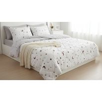 Pilota matlasata Luna si Stele, umplutura minet alergenic 180x200 cm, Alba