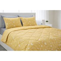 Pilota matlasata Luna si Stele, umplutura minet alergenic 180x200 cm, Galbena