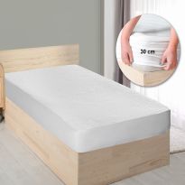 Protecție saltea pat impermeabilă AquaStop pentru saltea de 200x200 cm Alb
