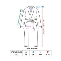 Halat baie si SPA Hotel gofrat tip fagure, guler Kimono 100% Bumbac Luxury, 400 grame/mp, Alb L/XL 