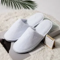 Papuci tip Hotel și SPA din frotir dublat și talpă cauciuc 10 mm, de unică folosință PALACE CONFORT , Alb