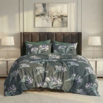 Lenjerie pat dublu ELVO Economy 6 piese Moderna Verde LEE17