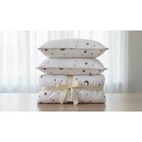 Pachet Pilota matlasata 200x210 cm si 2 perne 50x70 cm, model Luna si Stele, Alb