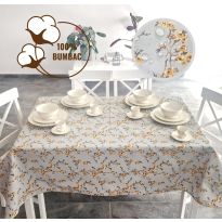Fata de masa antimurdarire 100% Bumbac 140x180 cm, Flori si crengute Galben