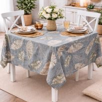 Fata de masa antimurdarire 120x160 cm, Frunze exotice Bej/Gri Ralex Pucioasa