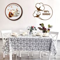 Fata de masa antimurdarire 100% Bumbac 160x220 cm, Cercuri Gri