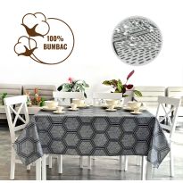 Fata de masa antimurdarire 100% Bumbac 160x240 cm, Hexagon Negru