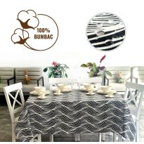 Fata de masa antimurdarire 100% Bumbac 160x240 cm, Moderna Negru