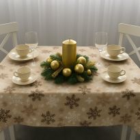 Fata de masa antimurdarire 100% Bumbac 160x240 cm, Fulgi Bej