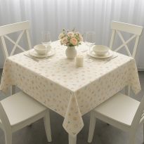 Fata de masa antimurdarire 100% Bumbac 160x320 cm, Floricele Galben