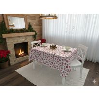 Față de masă rotundă Antimurdarire motive Crăciun 140 cm, Roșu