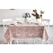 Față de masă rotundă 160 cm anti murdărire 100% Bumbac, Degrade Bej Maro