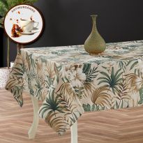 Față de masă rotundă 160 cm antimurdărire, Motive Exotice Verde, Ralex Pucioasa