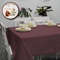 Față de masă rotundă 180 cm anti murdărire 100% Bumbac, Uni Grena