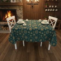 Față de masă rotunda Antimurdarire motive Crăciun 160 cm, Verde