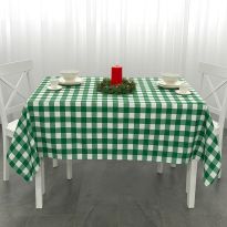 Față de masă rotundă Antimurdarire motive Crăciun 160 cm, Alb/Verde