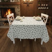 Față de masă rotunda Antimurdarire motive Crăciun 180 cm, Alb