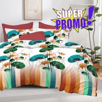 Lenjerie pat bumbac Finet 6 piese PROMO, cearșaf pat 220x240 cm, pilotă 200x220 cm, 2 fețe perne 50x70 și 70x70 cm, Verde, Pucioasa 