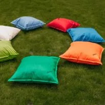 Pernă de grădină umplută cu perle din puf siliconic și polistiren - ALB