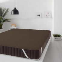 Protecție pat matlasată ultrasonic imperial impermeabilă pentru saltea de 90x200 cm sau 100x200 cm Maro Închis