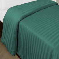 Cearsaf de pilota 2 persoane Damasc Policoton dunga 1 cm, 180 x 220 cm, Verde
