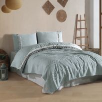 Lenjerie pat Bumbac Ranforce 4 piese, cearșaf pat 240x260 cm, pătură 200x220 cm, 2 fețe perne 50x70 cm, Clasy BOHEMLINE V9