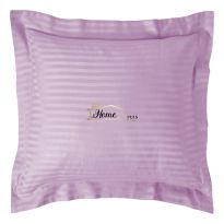Fata de perna Damasc policoton dunga 1 cm, 70 x 70 cm si tiv cu bordura 3,5 cm, Lila