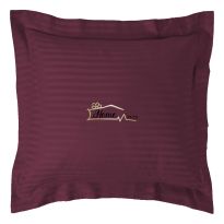 Fata de perna Damasc policoton dunga 1 cm, 70 x 70 cm si tiv cu bordura 3,5 cm, Rosu Visiniu