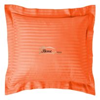Fata de perna Damasc policoton dunga 1 cm, 70 x 70 cm si tiv cu bordura 3,5 cm, Rosu Corai