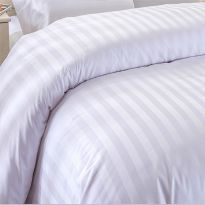 Cearsaf de pilota 2 persoane king size Damasc Bumbac 100% tip Hotel cu dunga 1 cm, 200x230 cm, Alb