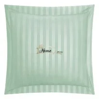 Fata de perna Damasc Bumbac 100% dunga 1 cm, 70 x 70 cm si tiv cu bordura 3,5 cm, Verde Mint