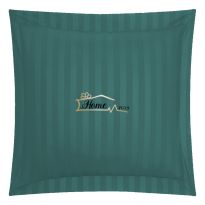 Fata de perna Damasc Bumbac 100% dunga 1 cm, 70 x 70 cm si tiv cu bordura 3,5 cm, Verde Petrol