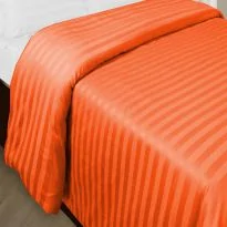 Cearsaf de pilota o persoana Damasc Policoton dunga 1 cm, 140 x 220 cm, Rosu Corai