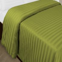 Cearsaf de pilota o persoana Damasc Policoton dunga 1 cm, 140x220 cm, Verde Olive