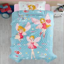 Cuvertură matlasată de pat 1 persoană 180x240 cm și Față pernă 50x70 cm, Clasy POWER GIRL