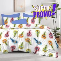Lenjerie pat bumbac Finet 6 piese PROMO, cearșaf pat 220x240 cm, pilotă 200x220 cm, 2 fețe perne 50x70 și 70x70 cm, Alb, Pucioasa 